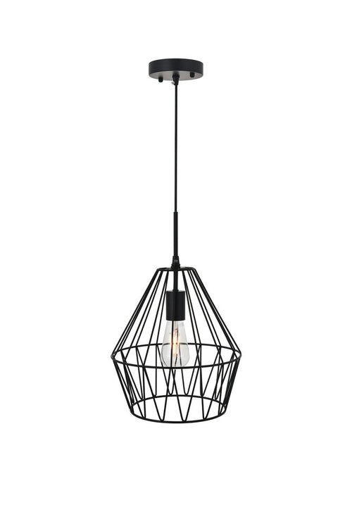 Elegant Lighting Candor 1 light black Pendant Model: LD4008D11BK
