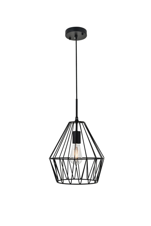 Elegant Lighting Candor 1 light black Pendant Model: LD4008D11BK