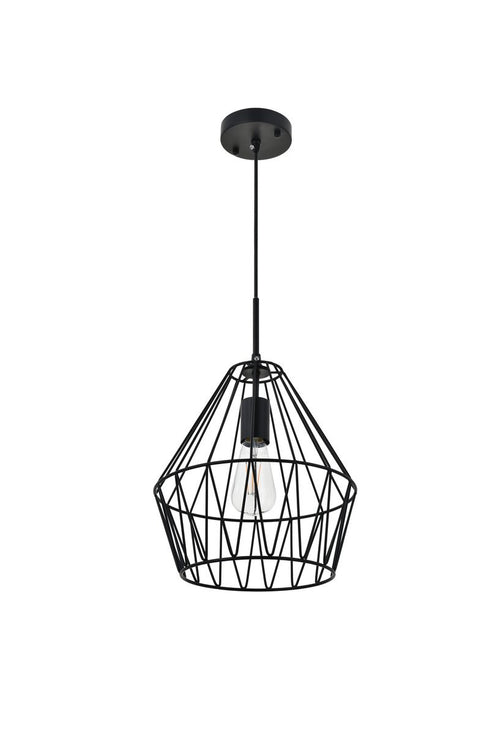 Elegant Lighting Candor 1 light black Pendant Model: LD4008D11BK