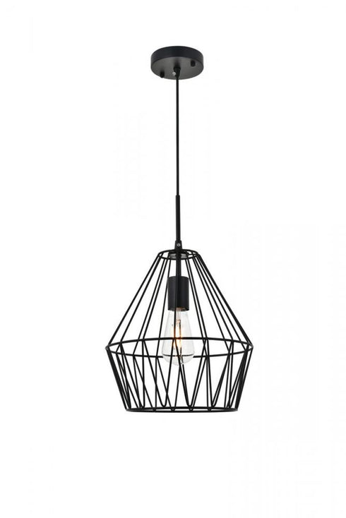 Elegant Lighting Candor 1 light black Pendant Model: LD4008D11BK