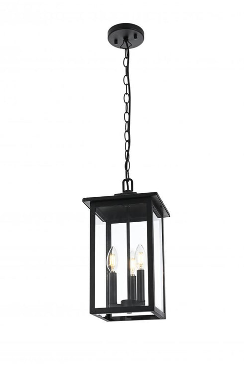 Elegant Lighting Carlisle 7 inch Outdoor Pendant in Black Model: OD325H17BK