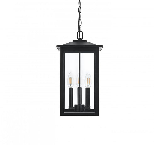 Elegant Lighting Carlisle 7 inch Outdoor Pendant in Black Model: OD325H17BK