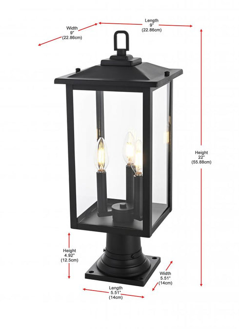 Elegant Lighting Carlisle 7 inch Outdoor Pendant in Black Model: OD325P22BK