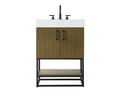 Elegant Lighting Caroline 24 inch Single Bathroom Vanity in Chestnut Brown Model: VF29224MCB
