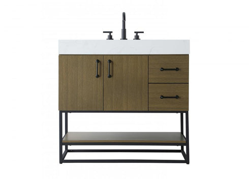 Elegant Lighting Caroline 36 inch Single Bathroom Vanity in Chestnut Brown Model: VF29236MCB