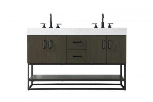 Elegant Lighting Caroline 54 inch Double Bathroom Vanity in Chestnut Brown Model: VF29254DMCB