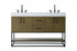 Elegant Lighting Caroline 54 inch Double Bathroom Vanity in Chestnut Brown Model: VF29254DMCB