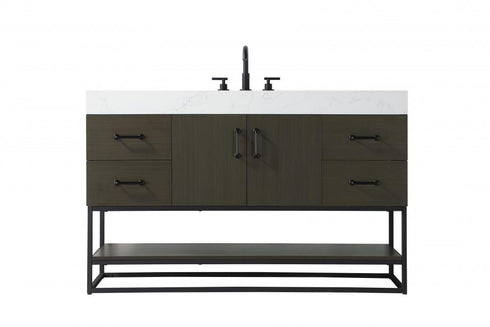 Elegant Lighting Caroline 54 inch Single Bathroom Vanity in Chestnut Brown Model: VF29254MCB
