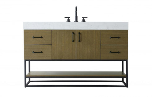 Elegant Lighting Caroline 54 inch Single Bathroom Vanity in Chestnut Brown Model: VF29254MCB