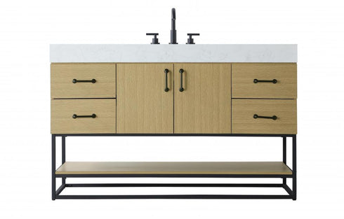 Elegant Lighting Caroline 54 inch Single Bathroom Vanity in Chestnut Brown Model: VF29254MCB