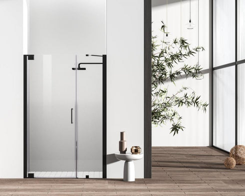 Elegant Lighting Carson Semi frameless Hinged Shower Door 48x72 in Brushed Gold Model: SD404-4872BGD