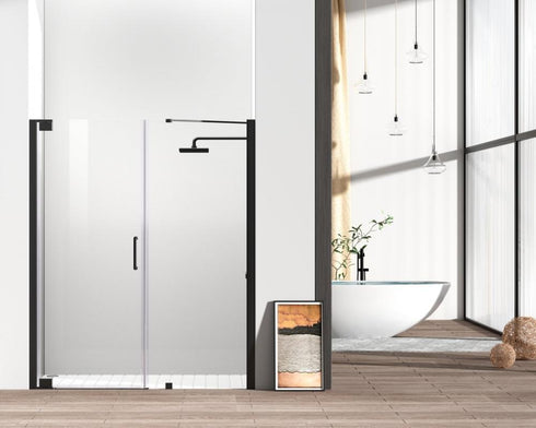 Elegant Lighting Carson Semi frameless Hinged Shower Door 48x72 in Brushed Gold Model: SD404-4872BGD