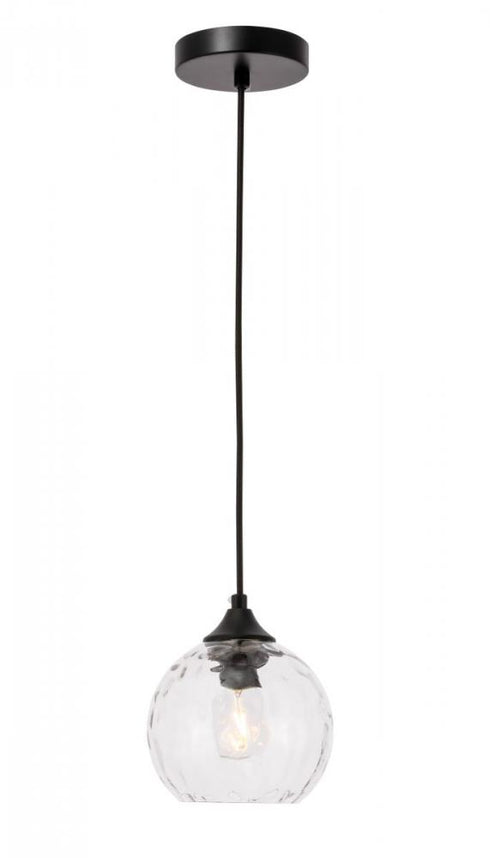 Elegant Lighting Cashel 1 light in Black and Clear glass pendant Model: LD2280