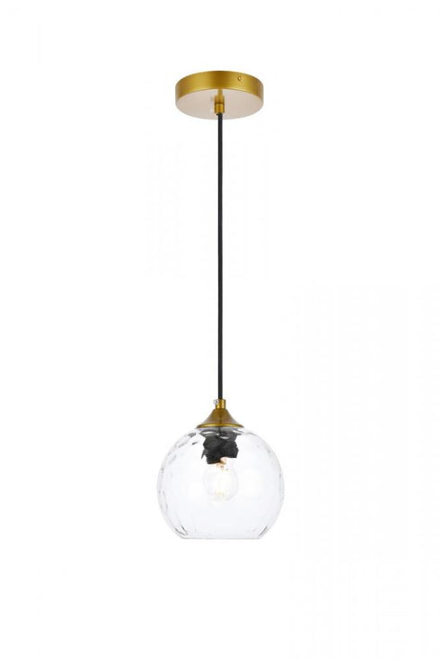 Elegant Lighting Cashel 1 light in Black and Clear glass pendant Model: LD2280