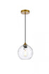 Elegant Lighting Cashel 1 light in Black and Clear glass pendant Model: LD2281