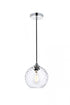 Elegant Lighting Cashel 1 light in Black and Clear glass pendant Model: LD2281