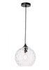 Elegant Lighting Cashel 1 light in Black and Clear glass pendant Model: LD2282