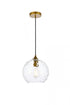 Elegant Lighting Cashel 1 light in Black and Clear glass pendant Model: LD2282