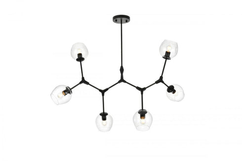 Elegant Lighting Cavoli 49 Inch Chandelier in Black Model: 1712G49BK