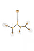 Elegant Lighting Cavoli 5 light in Light Antique Brass and Flat Black Pendant Model: 1712D42LAB
