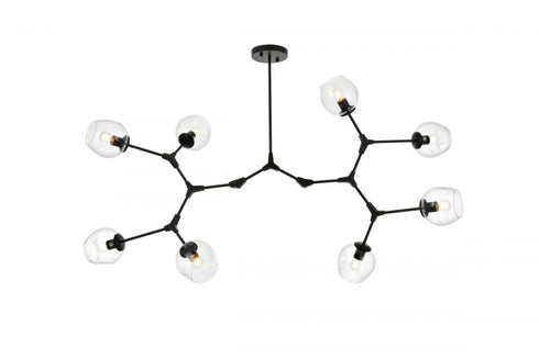 Elegant Lighting Cavoli 61 Inch Chandelier in Black Model: 1712G61BK