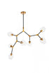 Elegant Lighting Cavoli 7 light in Light Antique Brass and Flat Black Pendant Model: 1712G57LAB