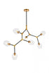 Elegant Lighting Cavoli 7 light in Light Antique Brass and Flat Black Pendant Model: 1712G57LAB