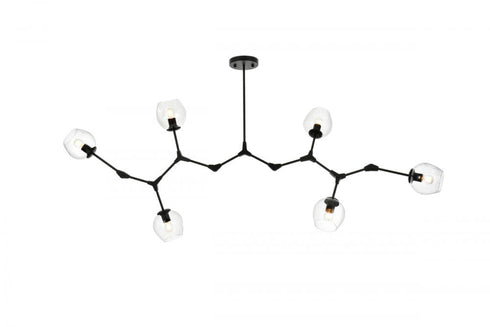 Elegant Lighting Cavoli 70 Inch Chandelier in Black Model: 1712G70BK