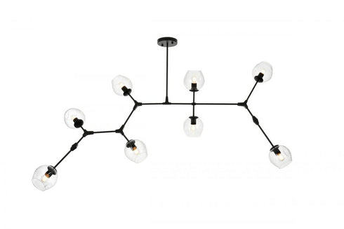 Elegant Lighting Cavoli 74 Inch Chandelier in Black Model: 1712G74BK