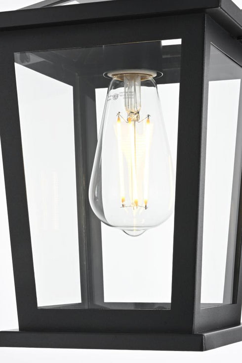 Elegant Lighting Cayman 7 inch Outdoor Pendant in Black Model: OD332H12BK
