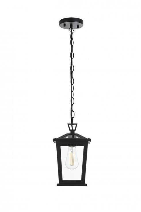 Elegant Lighting Cayman 7 inch Outdoor Pendant in Black Model: OD332H12BK