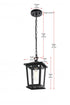 Elegant Lighting Cayman 7 inch Outdoor Pendant in Black Model: OD332H12BK