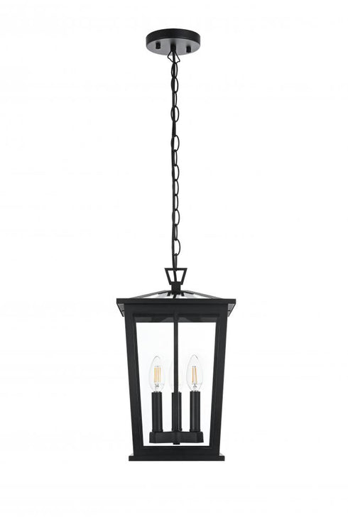 Elegant Lighting Cayman 7 inch Outdoor Pendant in Black Model: OD332H16BK
