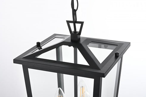 Elegant Lighting Cayman 7 inch Outdoor Pendant in Black Model: OD332H16BK