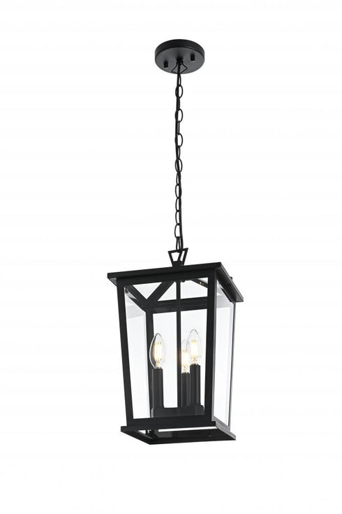 Elegant Lighting Cayman 7 inch Outdoor Pendant in Black Model: OD332H16BK
