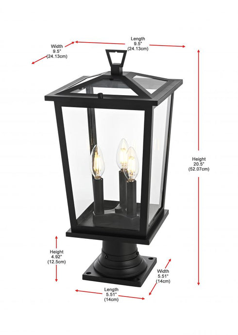 Elegant Lighting Cayman 7 inch Outdoor Pendant in Black Model: OD332P21BK