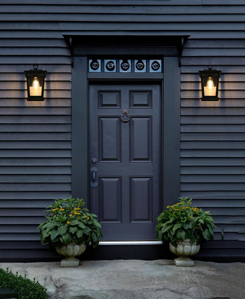 Elegant Lighting Cayman 7 inch Outdoor Pendant in Black Model: OD332W12BK