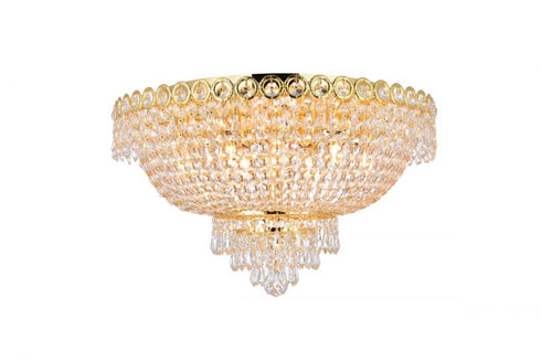 Elegant Lighting Century 9 light in Chrome Flush Mount Clear Royal Cut Crystal Model: V1900F20C/RC