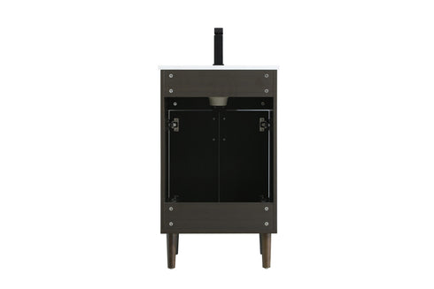 Elegant Lighting Chandler Vanity Cabinet 2Dr W20 Inch xD19 Inch xH34 Inch in Mocha Brown Model: VF25020MMB