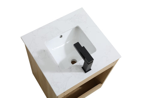 Elegant Lighting Chandler Vanity Cabinet 2Dr W20 Inch XD19 Inch xH34 Inch MW in Mango Wood Finish Model: VF25020MW
