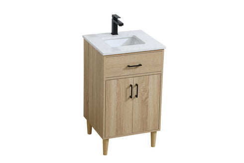 Elegant Lighting Chandler Vanity Cabinet 2Dr W20 Inch XD19 Inch xH34 Inch MW in Mango Wood Finish Model: VF25020MW