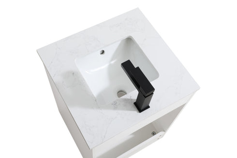 Elegant Lighting Chandler Vanity Cabinet 2Dr W20 Inch XD19 Inch xH34 Inch WH in White Finish Model: VF25020MWH