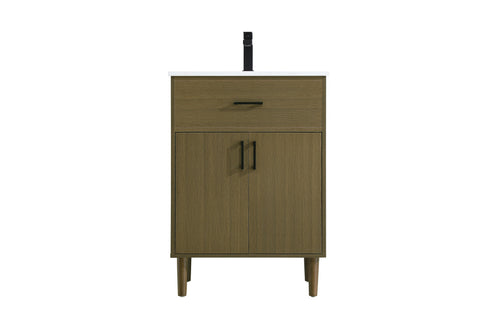 Elegant Lighting Chandler Vanity Cabinet 2Dr W24 Inch xD19 Inch xH34 Inch in Chestnut Brown Model: VF25024MCB