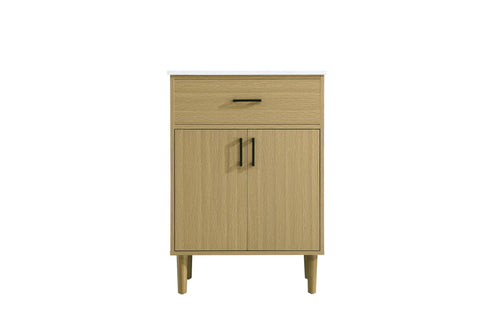 Elegant Lighting Chandler Vanity Cabinet 2Dr W24 Inch xD19 Inch xH34 Inch in Honey Brown Model: VF25024MHB
