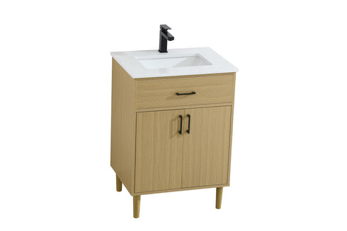 Elegant Lighting Chandler Vanity Cabinet 2Dr W24 Inch xD19 Inch xH34 Inch in Honey Brown Model: VF25024MHB