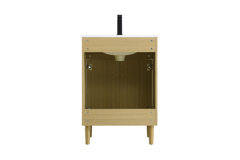 Elegant Lighting Chandler Vanity Cabinet 2Dr W24 Inch xD19 Inch xH34 Inch in Honey Brown Model: VF25024MHB