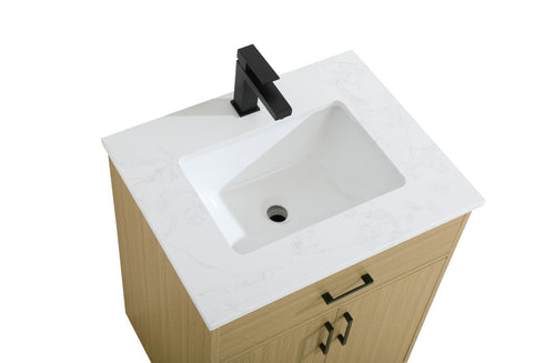 Elegant Lighting Chandler Vanity Cabinet 2Dr W24 Inch xD19 Inch xH34 Inch in Honey Brown Model: VF25024MHB