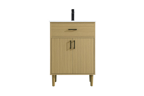 Elegant Lighting Chandler Vanity Cabinet 2Dr W24 Inch xD19 Inch xH34 Inch in Honey Brown Model: VF25024MHB
