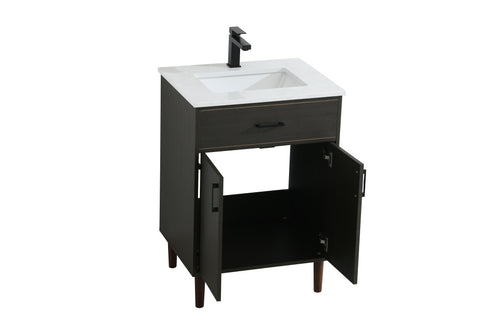 Elegant Lighting Chandler Vanity Cabinet 2Dr W24 Inch xD19 Inch xH34 Inch in Mocha Brown Model: VF25024MMB