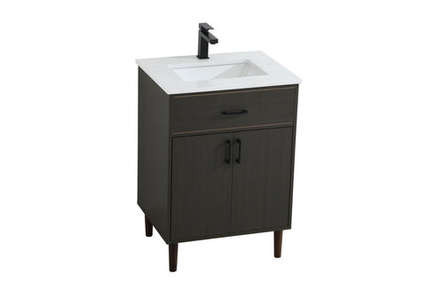 Elegant Lighting Chandler Vanity Cabinet 2Dr W24 Inch xD19 Inch xH34 Inch in Mocha Brown Model: VF25024MMB